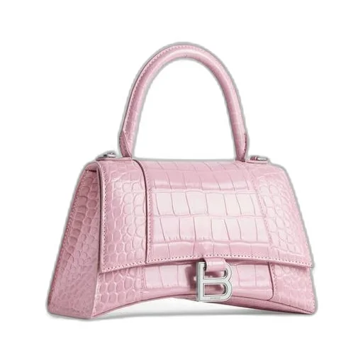 Hourglass Small Handbag Crocodile Embossed