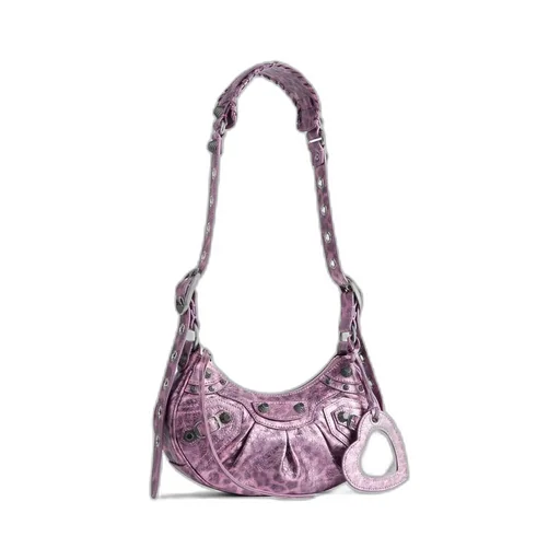 Le Cagole XS Shoulder Bag Metallized With Leopard Print