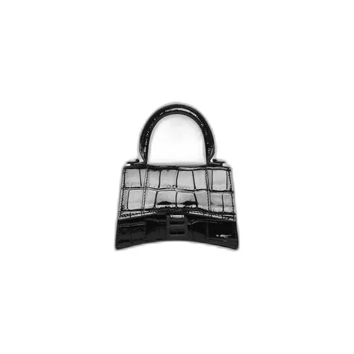 Hourglass Mini Handbag With Chain Crocodile Embossed