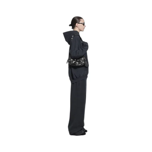 Le Cagole XS Shoulder Bag Crocodile Embossed With Rhinestones