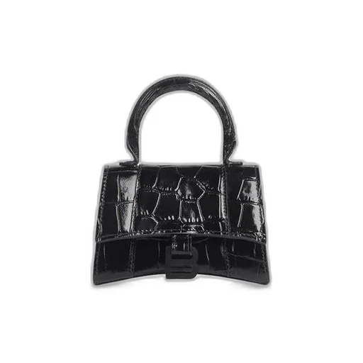 Hourglass Mini Handbag Crocodile Embossed
