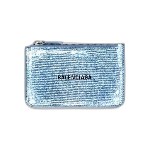 Cash Large Long Coin And Card Holder Denim Print