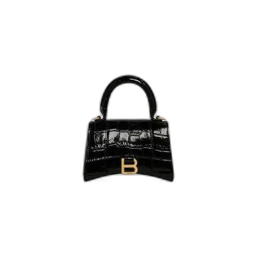 Hourglass Mini Handbag With Chain Crocodile Embossed
