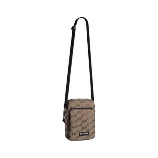 Signature Crossbody Messenger Bag BB Monogram Jacquard Canvas