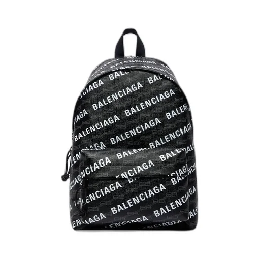 Signature Medium Backpack BB Monogram Coated Canvas And Allover Logo