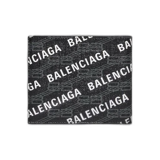 Signature Square Folded Wallet BB Monogram Coated Canvas And Allover Logo