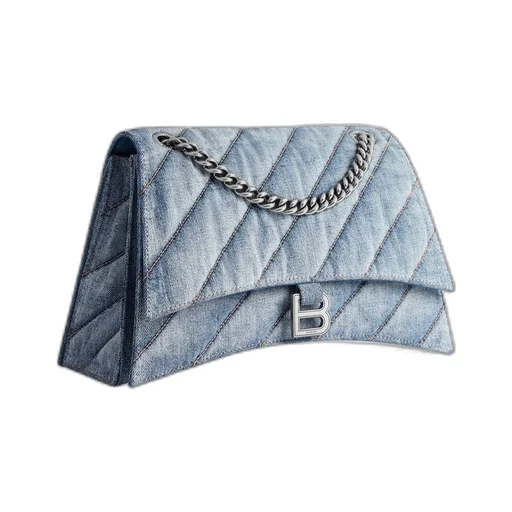 Crush Medium Chain Bag Quilted Denim