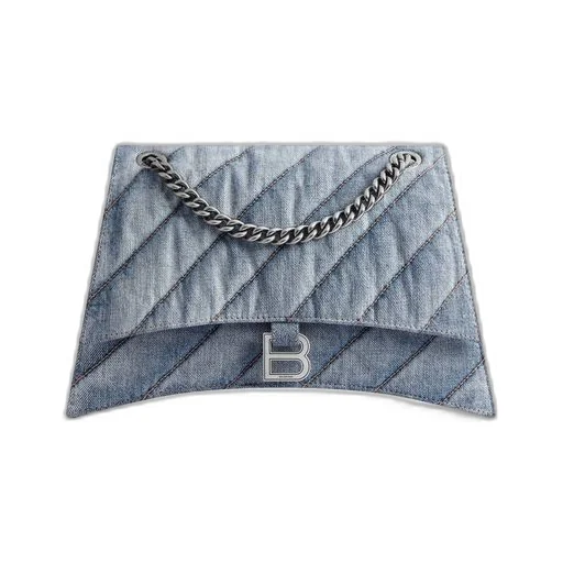 Crush Medium Chain Bag Quilted Denim