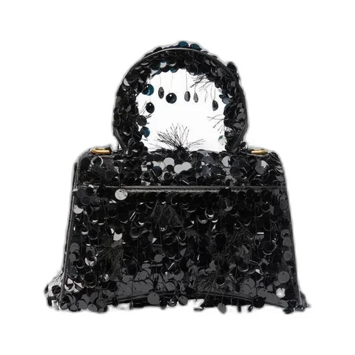 Hourglass XS Handbag with Chain Embroidery