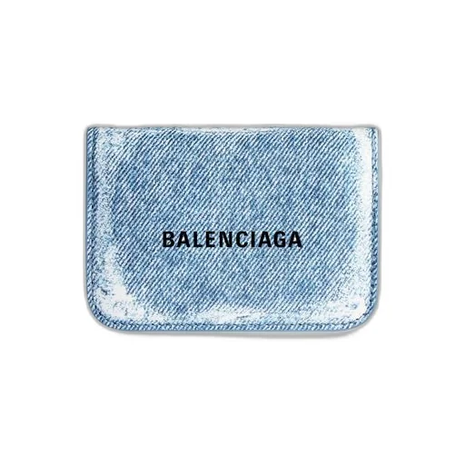 Cash Mini Wallet Denim Print