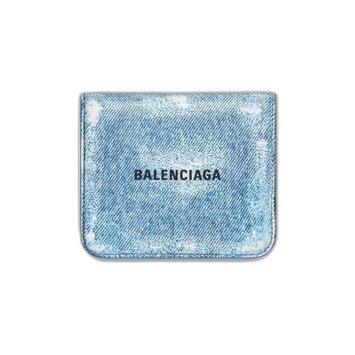 Cash Flap Coin And Card Holder Denim Print