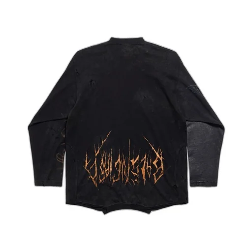 Paris Moon Upside Down Long Sleeve T-Shirt Oversized