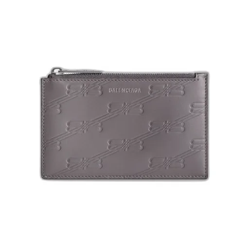 Embossed Monogram Long Coin And Card Holder Box