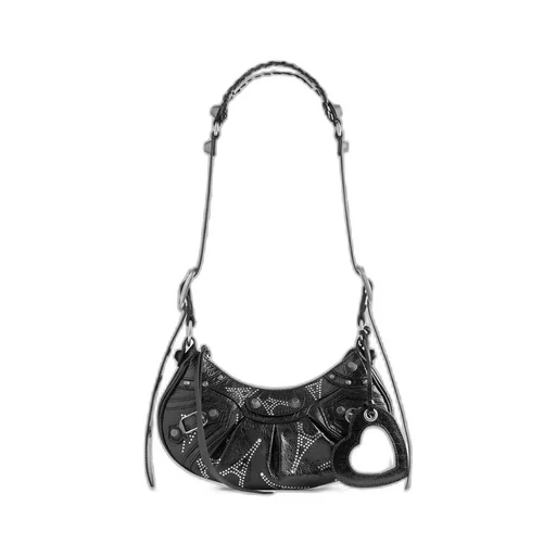 Le Cagole XS Shoulder Bag Eiffel Tower With Rhinestones