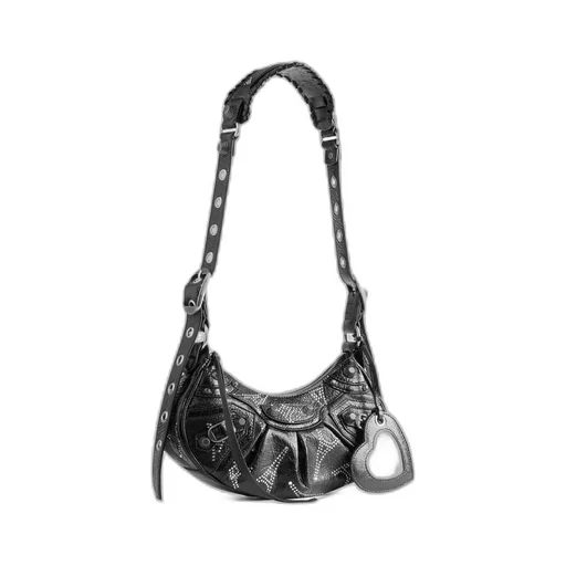 Le Cagole XS Shoulder Bag Eiffel Tower With Rhinestones