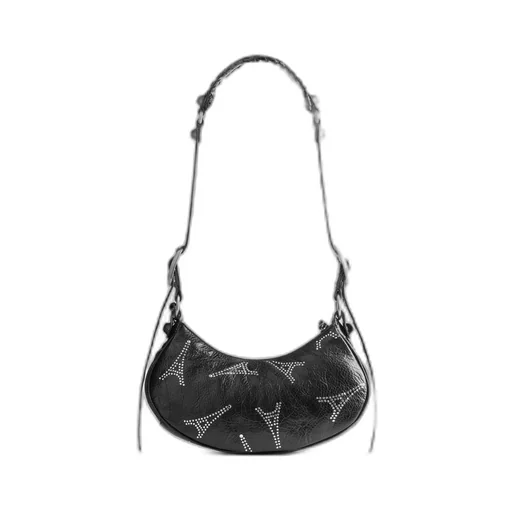 Le Cagole XS Shoulder Bag Eiffel Tower With Rhinestones