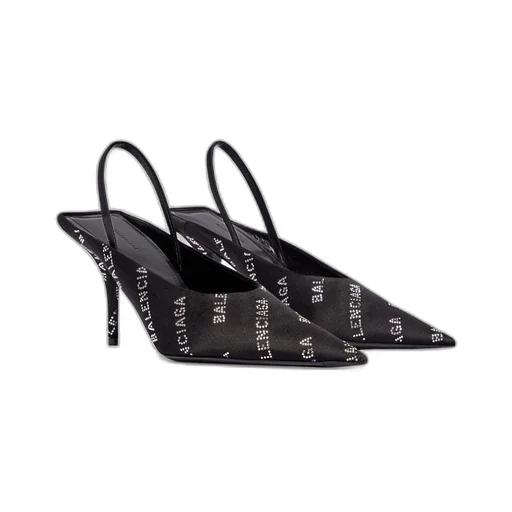 Square Knife Slingback 80mm Mule With Rhinestones