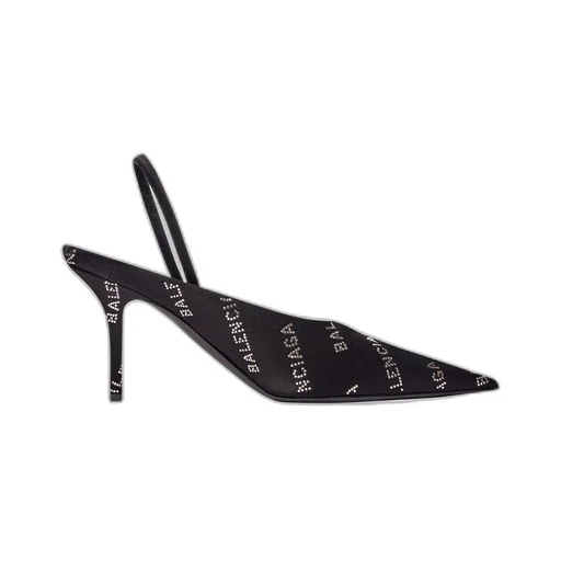 Square Knife Slingback 80mm Mule With Rhinestones