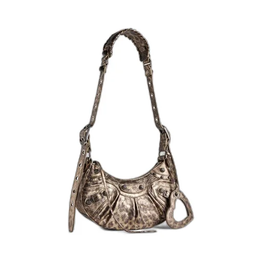 Le Cagole XS Shoulder Bag Metallized With Leopard Print