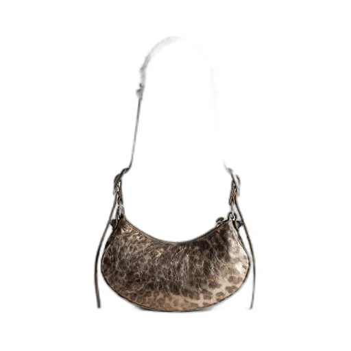 Le Cagole XS Shoulder Bag Metallized With Leopard Print