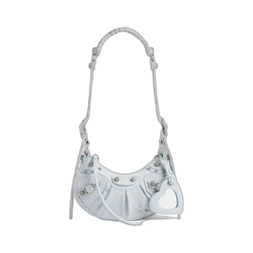 Le Cagole XS Shoulder Bag Denim With Rhinestones