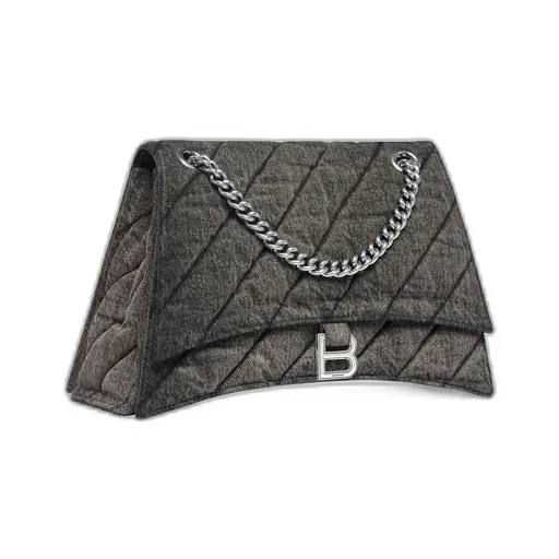 Crush Medium Chain Bag Quilted Denim
