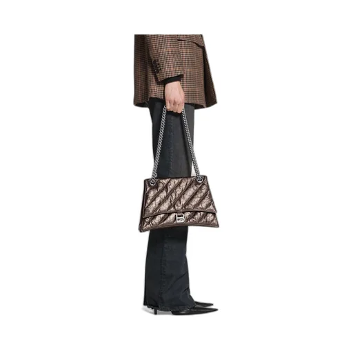 Crush Medium Chain Bag Metallized Quilted 