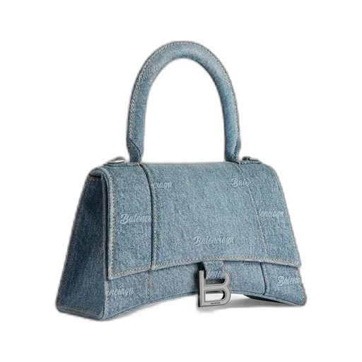 Hourglass Small Handbag Girly Allover Denim