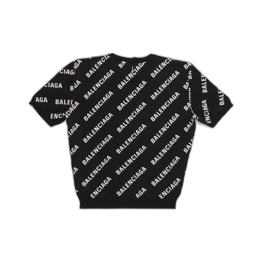Mini Allover Logo Crop Short Sleeve Sweater