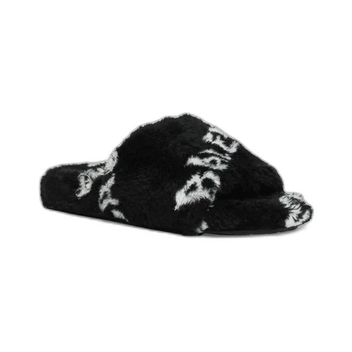 Furry Slide Sandal Allover Logo