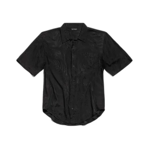 Tropical Flowers Minimal Short Sleeve Shirt Large Fit