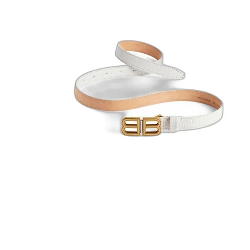 BB Hourglass Thin Belt Crocodile Embossed
