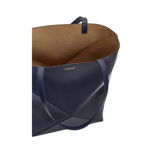 XL Puzzle Fold Tote in shiny calfskin