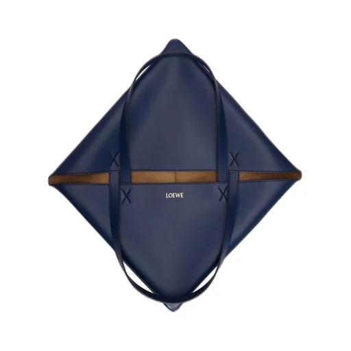 XL Puzzle Fold Tote in shiny calfskin