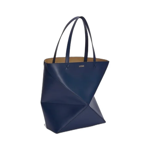XL Puzzle Fold Tote in shiny calfskin