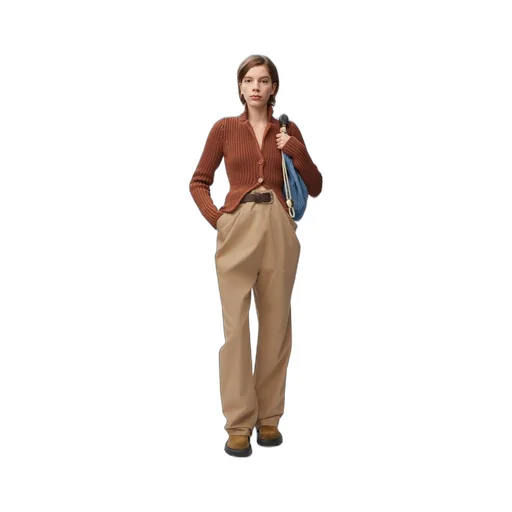 Draped trousers in cotton