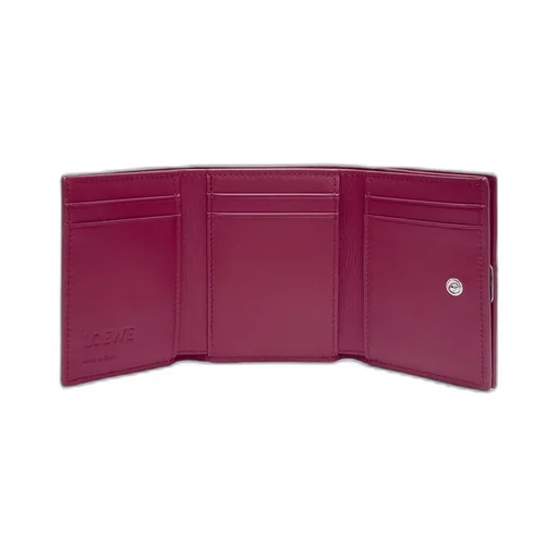Anagram trifold wallet in pebble grain calfskin