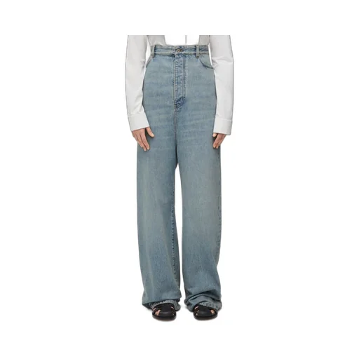 Bustier high waisted jeans in denim