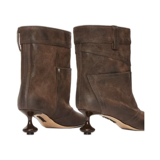 Toy ankle bootie in waxed suede