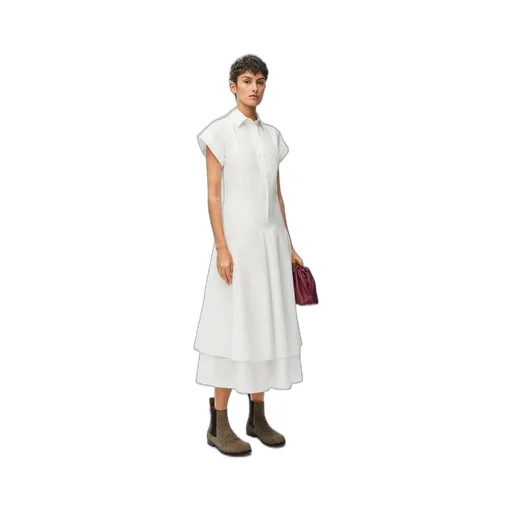 Double layer dress in cotton