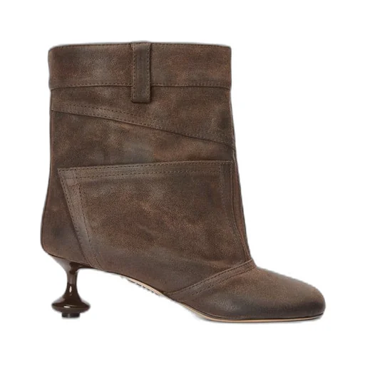 Toy ankle bootie in waxed suede