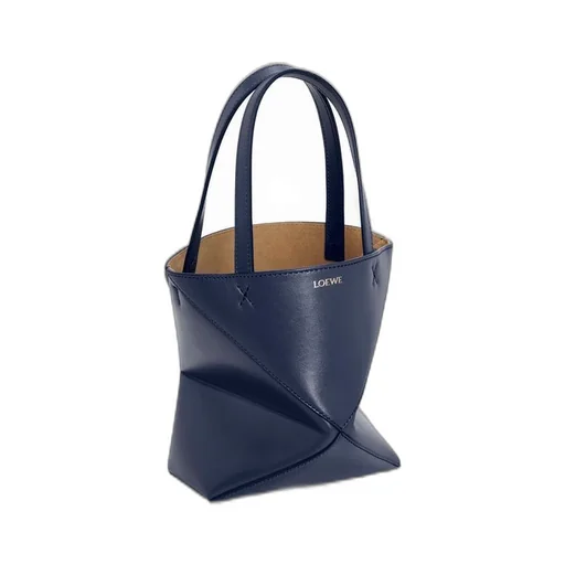 Mini Puzzle Fold tote in shiny calfskin