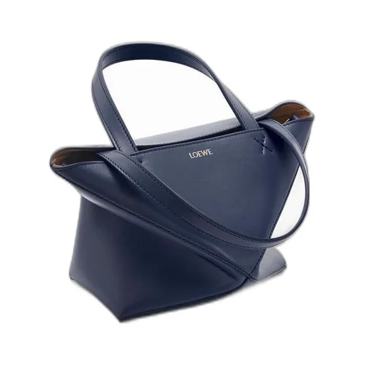 Mini Puzzle Fold tote in shiny calfskin