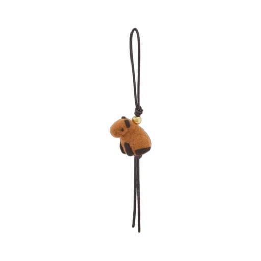 Capybara charm in felt and calfskin