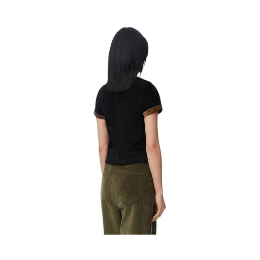 Top in suede calfskin