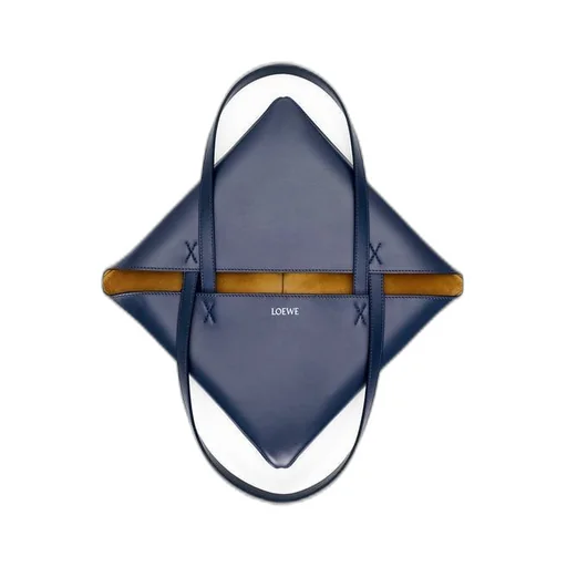 Medium Puzzle Fold tote in shiny calfskin