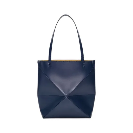 Medium Puzzle Fold tote in shiny calfskin