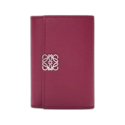 Anagram small vertical wallet in pebble grain calfskin