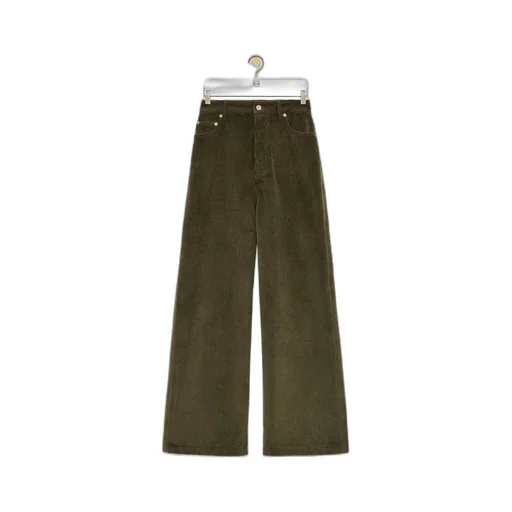 High waisted trousers in cotton and cashmere