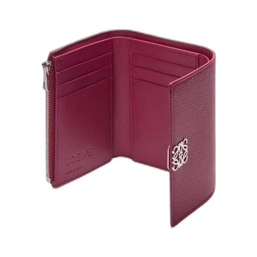 Anagram small vertical wallet in pebble grain calfskin